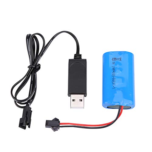 BONKZEBU RC-Autobatterie, Verbesserte Wiederaufladbare Batterie mit USB-Kabel, WPL C24-Batterie für RC-Auto-LKW, RC-Boot und Einige Ballblaster von BONKZEBU