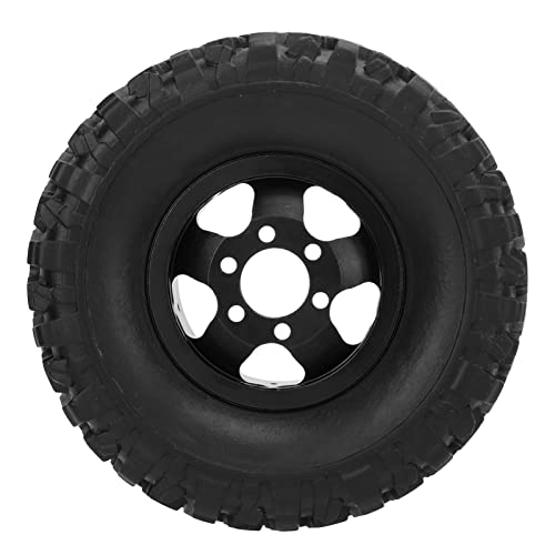 BONKZEBU RC-Gummireifen mit Radnabe aus Aluminiumlegierung, RC-Räder und -Reifen, RC-Autoreifen und -Räder für WPL C14 C24 C34 C44 B14 B24 B16 B36 4WD-Automodell (Schwarz) von BONKZEBU