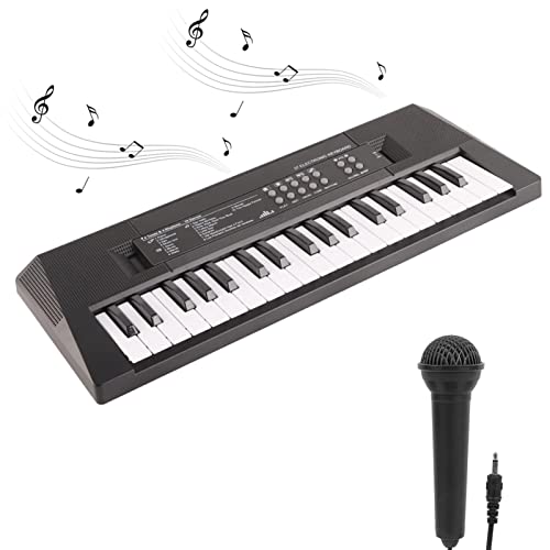 Keyboard-Klavier, 37 Tasten, Elektronische Tastatur, Digitale Musik-Klaviertastatur, Glatte Kanten, Elektrisches Keyboard-Klavier, mit Handy-Netzteil von BONKZEBU