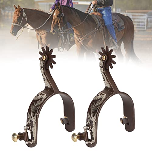 Leder Unisex Erwachsener Sporen, Drehzahnsporen, Feine Arbeitskunst Womens Barrel Horse Spurs, mit Drehausrüstung für von BONKZEBU