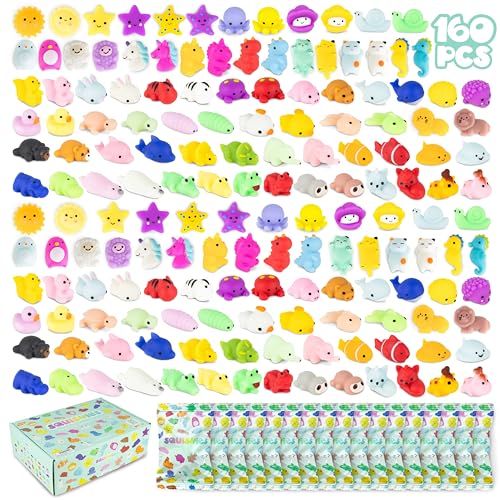 Mochi Squishy Set Mitgebsel Kindergeburtstag Gastgeschenke 160 Stück - BONNYCO | Kleine Geschenke für Kinder, Mitbringsel Kindergeburtstag Gastgeschenk Kindergeburtstag Give Aways, Pinata Füllung von BONNYCO