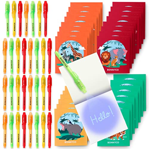 BONNYCO UV Stift und Notizbuch, 32 Stück Dschungel Mitgebsel Kindergeburtstag Junge & Mädchen | Kindergeburtstag Gastgeschenke, Adventskalender & Kleine Geschenke Kinder - Safari Geburtstag Deko von BONNYCO