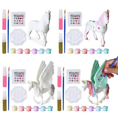 BONNYCO Einhorn Geschenk für Mädchen Mitgebsel Kindergeburtstag, Malset 4 Stück Kindergeburtstag Gastgeschenke, Kleine Geschenke für Kinder, Mitgebsel Kindergeburtstag Mädchen, Pinata Füllung von BONNYCO