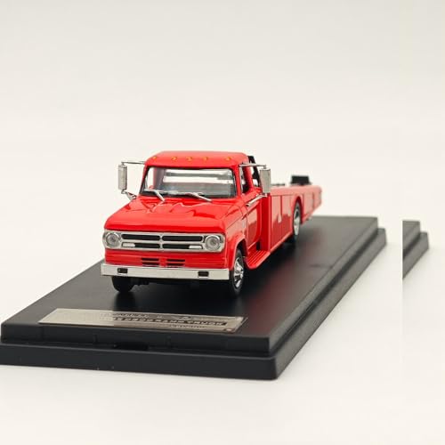 BOOGAA 1/64 1970 D300 RAMP Truck Car Transporter Diecast Modelle Auto Sammlung Auto Spielzeug Geschenk (Rot) von BOOGAA