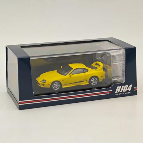 Hobby Japan 1/64 für Supra RZ JZA80 Originalprodukt mit ActiveSpoiler Gelb HJ643042Y Druckguss-Modelle Auto-Kollektion von BOOGAA