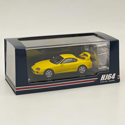 Hobby Japan 1/64 für Supra RZ JZA80 mit aktiven Spoilerteilen Gelb HJ642042Y Druckguss Modelle Auto-Kollektion von BOOGAA