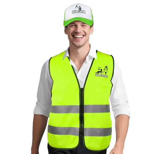 BOOMTOP 2pcs JGA Männer Weste Kappe Junggesellenabschied Accessoires Deko Bräutigam JGA Kostüm Mann Hut und Westen Game Over Grün Bachelor Party Zubehör Lustige Kopfbedeckungen Spaßartikel Partydeko BOOMTOP 2pcs JGA Männer Weste Kappe Junggesellenabschied Accessoires Deko Bräutigam JGA Kostüm Mann Hut und Westen Game Over Grün Bachelor Party Zubehör Lustige Kopfbedeckungen Spaßartikel Partydeko von BOOMTOP