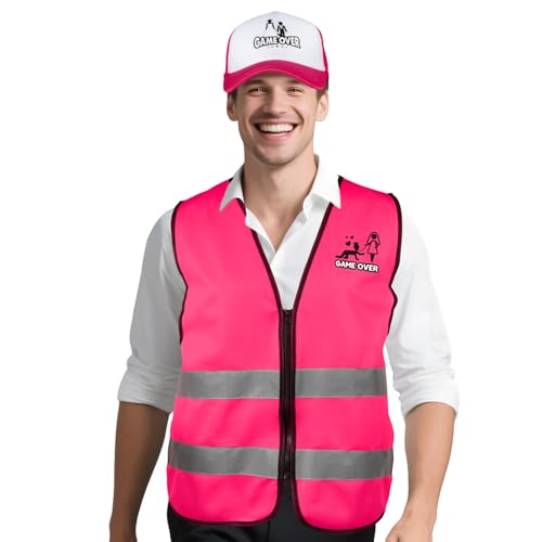 2pcs JGA Männer Weste Kappe Junggesellenabschied Accessoires Deko Bräutigam JGA Kostüm Mann Hut und Westen Game Over Rosa/ Grün Bachelor Party Zubehör Lustige Kopfbedeckungen Spaßartikel Partydeko 2pcs JGA Männer Weste Kappe Junggesellenabschied Accessoires Deko Bräutigam JGA Kostüm Mann Hut und Westen Game Over Rosa/ Grün Bachelor Party Zubehör Lustige Kopfbedeckungen Spaßartikel Partydeko von BOOMTOP