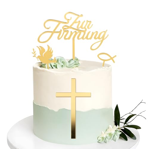BOOMTOP 4pcs Zur Firmung Cake Topper Kreuz Firmung Tortendeo Acryl Gold Kuchen Topper Fisch Taube Konfirmation Taufe Cupcake Topper Mädchen Junge Tortenstecker Kuchen Dekoration BOOMTOP 4pcs Zur Firmung Cake Topper Kreuz Firmung Tortendeo Acryl Gold Kuchen Topper Fisch Taube Konfirmation Taufe Cupcake Topper Mädchen Junge Tortenstecker Kuchen Dekoration von BOOMTOP