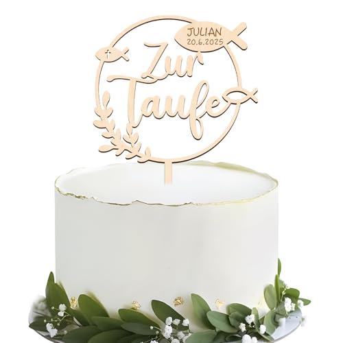 BOOMTOP Cake Topper Zur Taufe Personalisiert Name Tortendeko Holz Taufe Kommunion Fisch Kuchen Cupcake Topper Kuchendekoration zum Beschriften Kuchenstecker Kuchenaufsatz 21,5x14cm BOOMTOP Cake Topper Zur Taufe Personalisiert Name Tortendeko Holz Taufe Kommunion Fisch Kuchen Cupcake Topper Kuchendekoration zum Beschriften Kuchenstecker Kuchenaufsatz 21,5x14cm von BOOMTOP