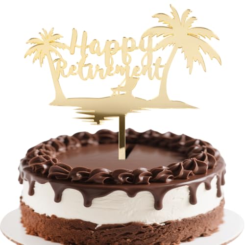 Happy Retirement Cake Topper Rente Deko Torte Acryl Alles Gute zum Ruhestand Kuchen Deko Gold Endlich Rentner Cupcake Topper Tortenstecker Ruhestand Party Dekoration für Frauen Männer Happy Retirement Cake Topper Rente Deko Torte Acryl Alles Gute zum Ruhestand Kuchen Deko Gold Endlich Rentner Cupcake Topper Tortenstecker Ruhestand Party Dekoration für Frauen Männer von BOOMTOP