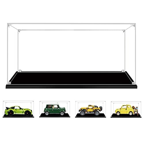 BOOVAX Acryl Vitrine für [Shelby-gt500-42138] / für [Fiat-500-10271] / für [Jeep-wrangler-42122] - Schaukasten Kompatibel mit Lego 10271/42122/42138-30 x 15 x 15 cm (Nur Vitrine) von BOOVAX