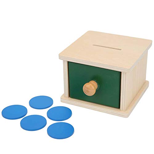 BORDSTRACT Holzball Box, mehrere Stile Optionales Bildungsformspielzeug mit bunten Bällen, Handkoordinationstraining für das frühe Lernen (Runde Discs und Kisten) von BORDSTRACT