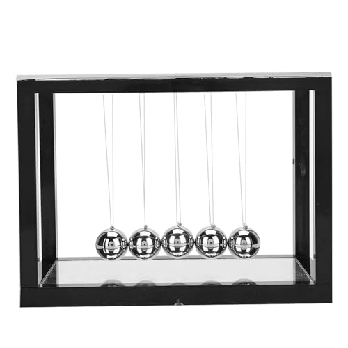 BORDSTRACT -Pendeldekoration, Newton Cradle Balance Balls Tool mit 5 Bällen für Science Physics Schreibtischspielzeug, Büro -Heim -Schreibtischdekoration (Schwarz) (Schwarz) von BORDSTRACT