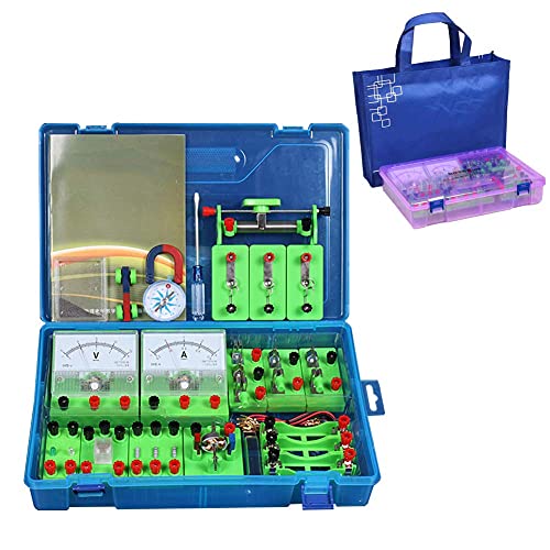 DIY Circuit Kit Physics Science Lab Basic Circuit Learning Starter Kit Educational Physics Model with Case Electricity Circuits and Magnetism Experiment Set for Students Boys Girls von BOSHYUM