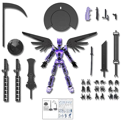 5. Generation Dummy13 Magnetische Actionfigur, T13 Actionfiguren-Set, 2025 Aktivitätsroboter, bewegliches Spielzeug mit mehreren Gelenken, DIY-Modellpuppe als Tischdekoration für Zuhause (Purple) von BOSONS