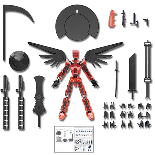 BOSONS 5. Generation Dummy13 Magnetische Actionfigur, T13 Actionfiguren-Set, 2025 Aktivitätsroboter, bewegliches Spielzeug mit Mehreren Gelenken, DIY-Modellpuppe als Tischdekoration für Zuhause (Red) von BOSONS