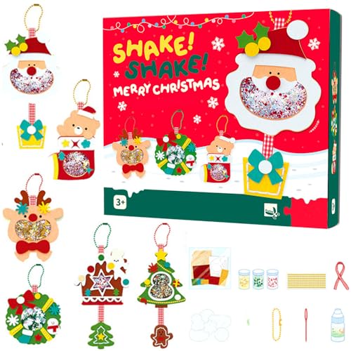 BOSONS DIY-Materialpaket für Weihnachtsdekorationen aus Filz zum Selbermachen, Weihnachtsschmuck aus Filz zum Nähen, Bastelset zum Selbermachen, Geschenke für Kinder ab 3 Jahren, 6 Stile (1pc) von BOSONS