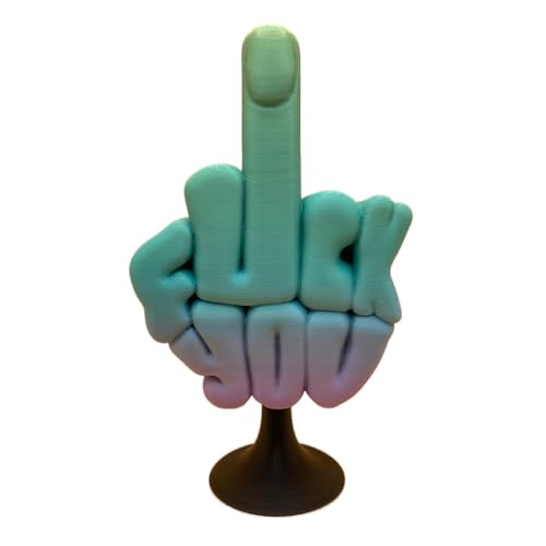 BOSONS F**k You Mittelfinger Schreibtischdeko, Lustige Mittelfinger-Statue Heimbüro-Dekoration, Originelle Mittelfinger-Figur-Geschenke, Mittelfinger-Scherzgeschenke (Green) von BOSONS