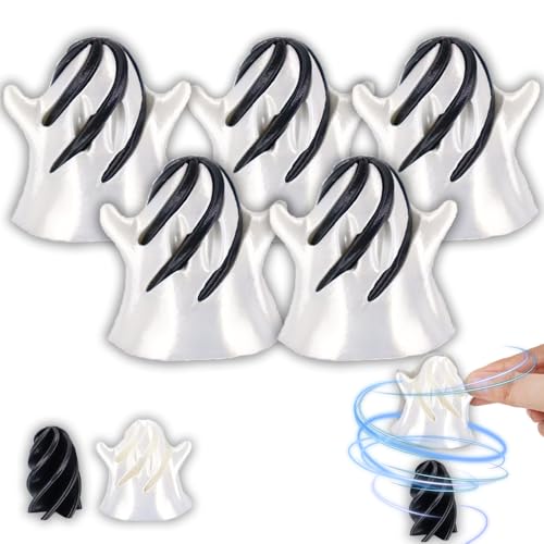 BOSONS Unmögliche Geister-Durchgangsskulptur, Halloween-Geister-Ornamentspielzeug, 2024 Neuer unmöglicher Kegel, 3D-gedrucktes Spiralgeisterspielzeug, Spiralkegel-Zappelspielzeug (5PCS) von BOSONS