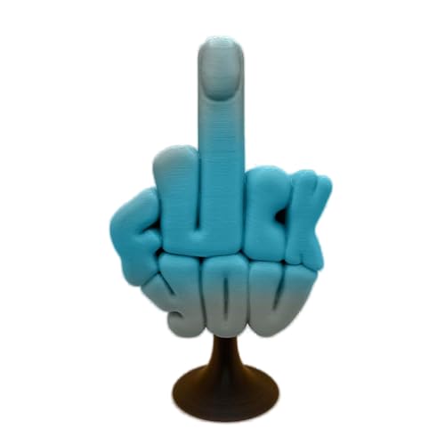 F**k You Mittelfinger Schreibtischdeko, Lustige Mittelfinger-Statue Heimbüro-Dekoration, Originelle Mittelfinger-Figur-Geschenke, Mittelfinger-Scherzgeschenke (Blue) von BOSONS