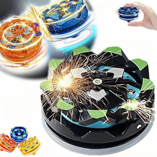 Fingerspitzen-Gyroskop mit Feuerwerk, Handfeuerwerk-Gyroskop, Cooles leuchtendes Kreisel-Geschenk, leuchtendes Kreisel-Fidget-Spinner für Erwachsene (Black) von BOSONS