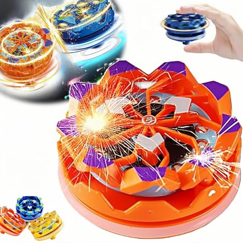 Fingerspitzen-Gyroskop mit Feuerwerk, Handfeuerwerk-Gyroskop, Cooles leuchtendes Kreisel-Geschenk, leuchtendes Kreisel-Fidget-Spinner für Erwachsene (Orange) von BOSONS