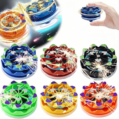 Fingerspitzen-Gyroskop mit Feuerwerk, Handfeuerwerk-Gyroskop, Cooles leuchtendes Kreisel-Geschenk, leuchtendes Kreisel-Fidget-Spinner für Erwachsene (Set(6PCS)) von BOSONS