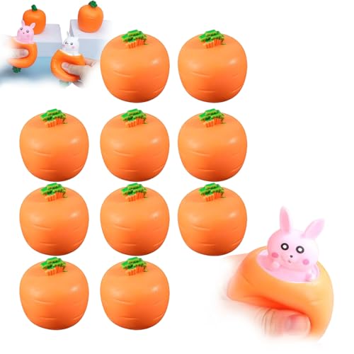 POP UP Carrot Bunny, Squeeze Toys Carrot Rabbit, Easter Squeeze Fidget Toys for Kids Adult, Pop Up Carrot Bunnies, Bunny Stress Relief Sensory Toys for Children and Adult (Pink,10Pcs) von BOSONS