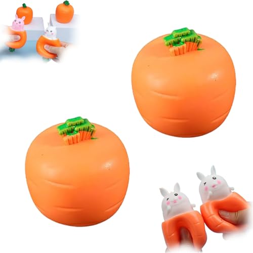 POP UP Carrot Bunny, Squeeze Toys Carrot Rabbit, Easter Squeeze Fidget Toys for Kids Adult, Pop Up Carrot Bunnies, Bunny Stress Relief Sensory Toys for Children and Adult (Whinte,2Pcs) von BOSONS
