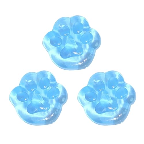 BOSSETY 3 Stück Cat Paw Squishy,Taba Squishy, Fufu Squishy,Katzenpfoten Squishy, Süße Katzenpfoten Stressabbau Fidget Toys für Kinder und Erwachsene 4cm (Himmelblau) von BOSSETY