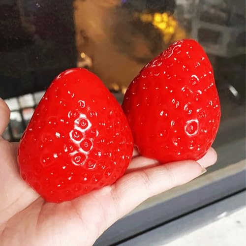 BOSSETY 6.5cm Taba Squishy, 2PC Erdbeer Squeeze Spielzeug,antistressball, Fufu Squishy,Stressabbau Fidget Toys für Kinder und Erwachsene (Rot) von BOSSETY