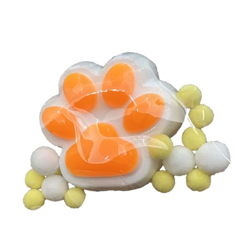 BOSSETY 7cm Taba Squishy,Cat Paw Squishy, Fufu Squishy,Katzenpfoten Squishy, Süße Katzenpfoten Stressabbau Fidget Toys für Kinder und Erwachsene (Safran) von BOSSETY