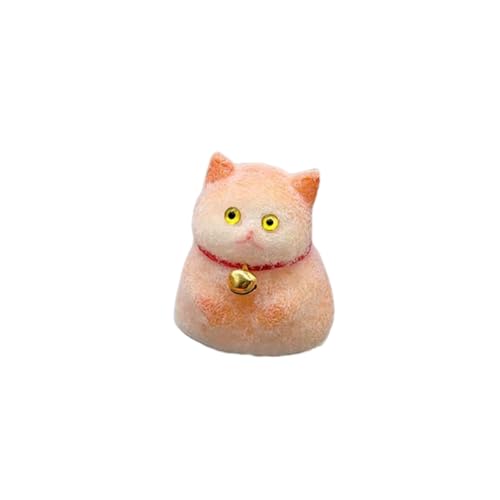 BOSSETY 8.5cm Süße Katze Dekompressionsspielzeug für Tiere,Fufu Squishy,Mochi Squishy,Süße Stressabbau Fidget Toys für Kinder und Erwachsene (Safran) von BOSSETY