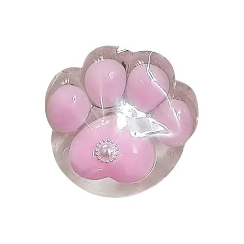 BOSSETY 8CM Taba Squishy,Cat Paw Squishy, Fufu Squishy,Katzenpfoten Squishy, Süße Katzenpfoten Stressabbau Fidget Toys für Kinder und Erwachsene (Transparentes Rosa) von BOSSETY