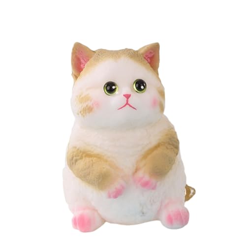 BOSSETY Großes 20cm Süße Katze Dekompressionsspielzeug für Tiere,Fufu Squishy,Mochi Squishy,Süße Stressabbau Fidget Toys für Kinder und Erwachsene (Gelb) von BOSSETY