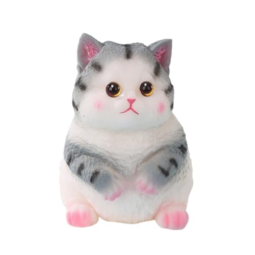 BOSSETY Großes 20cm Süße Katze Dekompressionsspielzeug für Tiere,Fufu Squishy,Mochi Squishy,Süße Stressabbau Fidget Toys für Kinder und Erwachsene (Grau) von BOSSETY