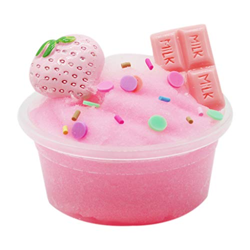 BOSSETY Slime Fluffy,60ml Frucht-Schokoladenpudding, Schleim-Partygeschenke für Kinder, Sensorisches Schleim Spielzeug für Mädchen und Jungen von BOSSETY