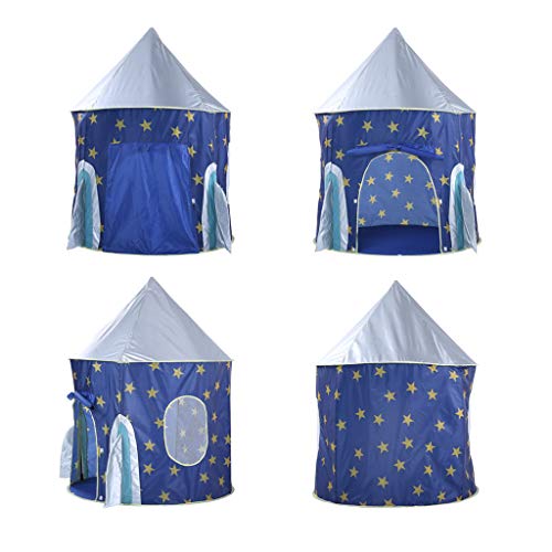 BOSSETY Spielzelt für Kleinkinder-Raumschiff Spielzelt Kinder 105*105*135cm-Prinzessin Prinz Schlosszelt,Kinderhaus Junge Mädchen Faltbar Kinderspielhaus Garten Camping Kinderzimmer Spielzeug Tent von BOSSETY