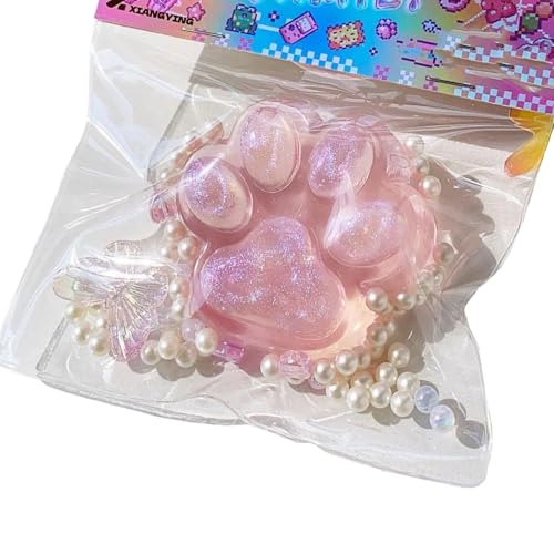 BOSSETY Squishy,Quetschspielzeug für Katzenkrallen aus Goldpulver,Squishy Pfote, FuFu Squishy,Anti Stress Spielzeug,Stressabbau Für Jungen Und Mädchen Geschenk 8cm (Rosa) von BOSSETY