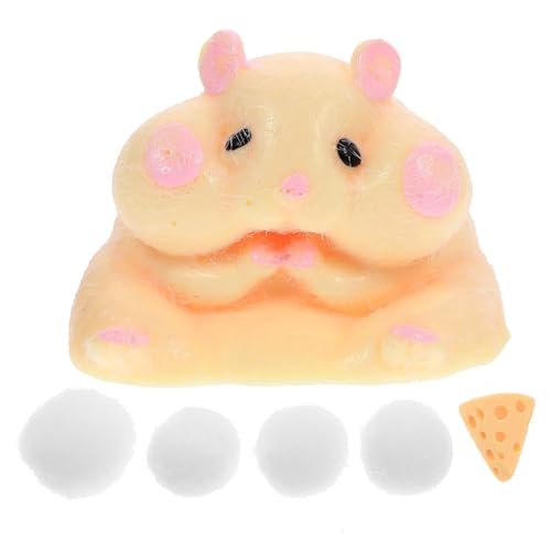 BOSSETY Squishy,Stressabbau-Spielzeug für Hamster,Taba Squishy, Fufu Squishy,Mochi Squishy,Süße Stressabbau Fidget Toys für Kinder und Erwachsene (Gelb) von BOSSETY