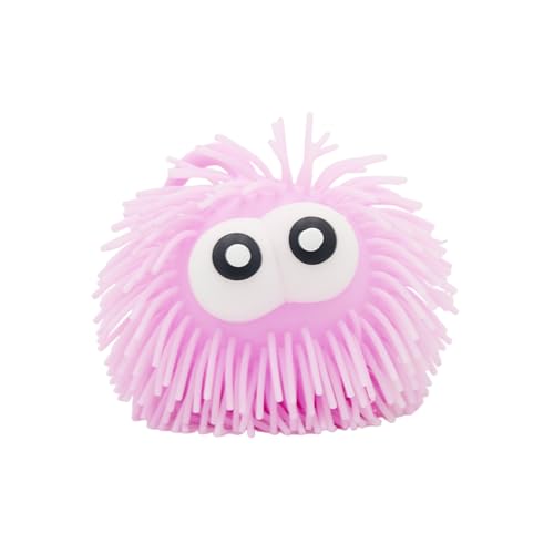 BOSSETY Stressbälle, Dekompressionsspielzeug mit prallen Augen und Langen Haaren, Antistressbälle für Kinder Erwachsene,Fufu Squishy, Squeeze Spielzeug 1pc (Lila) von BOSSETY