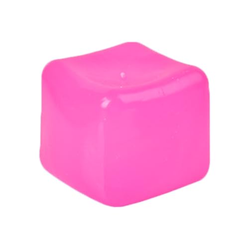 BOSSETY Stressbälle Squeeze Cube ,Hochdichtes Gel-Eiswürfel-Spielzeug zum Stressabbau Antistressbälle für Kinder Erwachsene, Squeeze Spielzeug Squishies Ball, Ice Cube Fidget Toy 1pc (Rosa) von BOSSETY