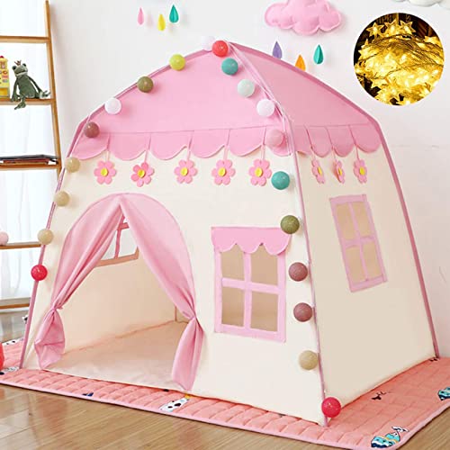 BOSSETY kinderzelt,Spielzelt Kinder, Prinzessin Schloss,Großes Kinderzelt für Drinnen 130x100x130cm,für Mädchen Junge Prinzessin Prinz Innen und Außen Spielzeug von BOSSETY