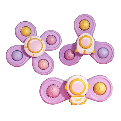 Saugnapf Spielzeug Baby, 3 Stück Badespielzeug Wasserspielzeug, Sensorisches Sensorik Spielzeug für Baby , Saugnapf Spielzeug Kinder, Fidget Spinner für Kleinkinder, Jungen, Mädchen (B) von BOSSETY