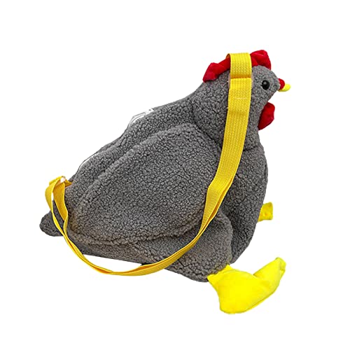 BOTCAM Chicken Purse Hen Bag Handtasche Chicken Gift Bag Chicken Body Bag Hen Purse Chicken Purse for Woman Verkleidung (Grey, One Size) von BOTCAM