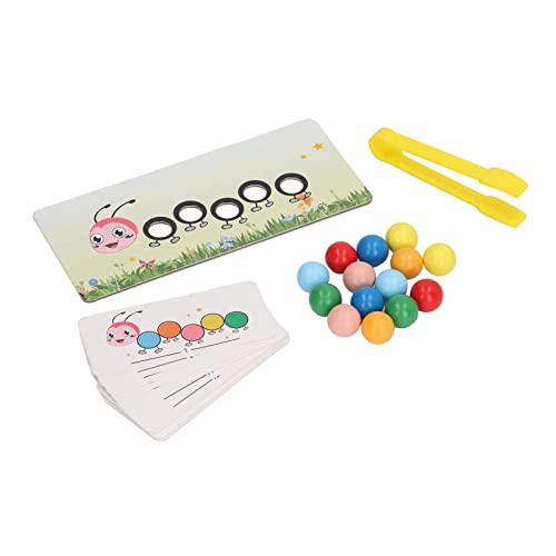 Clip Perlen Spielzeug, Holz Interaktive Raupe Muster Clip Perlen Spielzeug, Hand-Auge Koordination Übung, abgerundet und poliert für Spielzeug von BOTEGRA