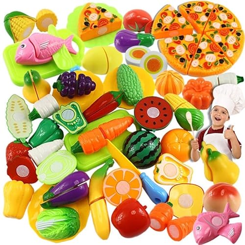 32pcs Food Toys Kitchen Pretend Kids Toy Cutting for and Vegetables Sets Children von BOTOING