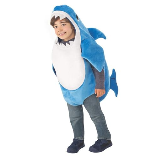 BOVOSHA Jungen Halloween Hai Kostüme für Kinder Mädchen Tier Kostüm mit Kapuze Bodysuit Cosplay für Rollenspiel Bühne Halloween Party (Blau, 1-2T von BOVOSHA