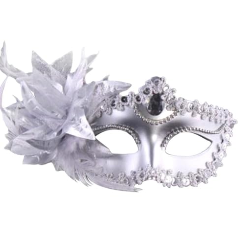 BOWTONG Damen-Maske, halbe Gesichtsmaske mit Blume, Erwachsenen-Prinzessinnen-Maske für Halloween, Weihnachten, Fasching, Pa-Maskerade von BOWTONG